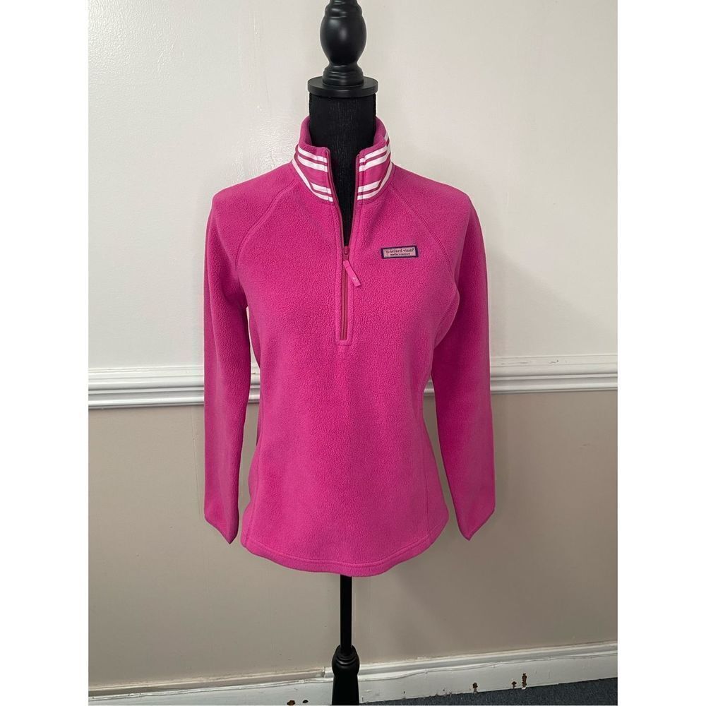 Vineyard Vines Half Zip Pink Fleece Pullover Jacket Size X-Small